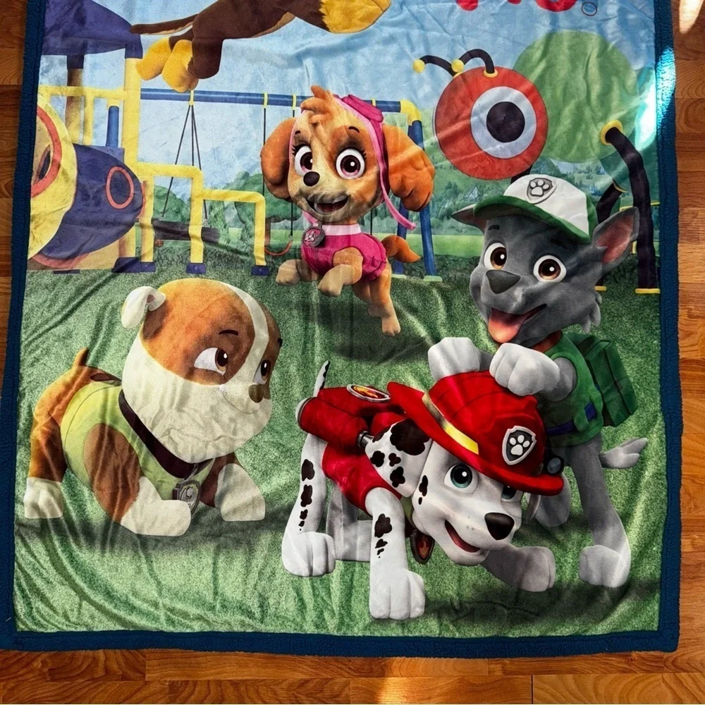 Paw Patrol Throw Blanket.Blue Backing. Heavy Weight.